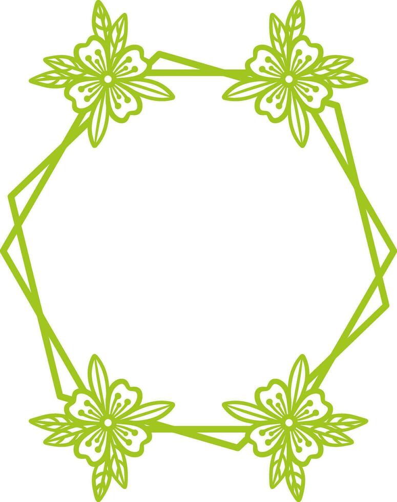 Hexagonal Floral Frame for Wedding. vector