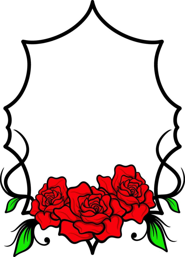 Rosa floral marco vector