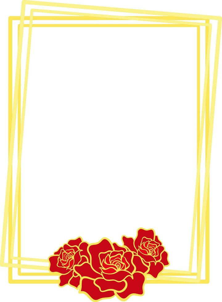 Rosa floral marco vector