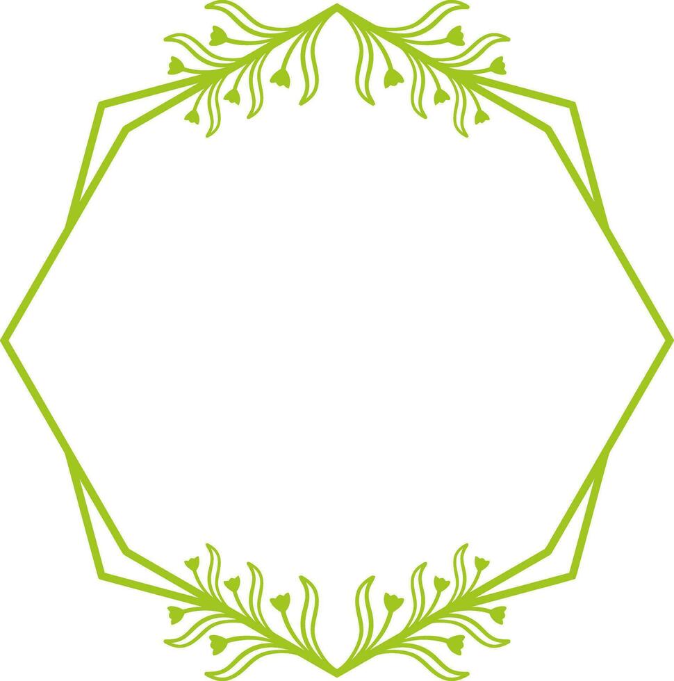 Hexagonal Floral Frame for Wedding. vector