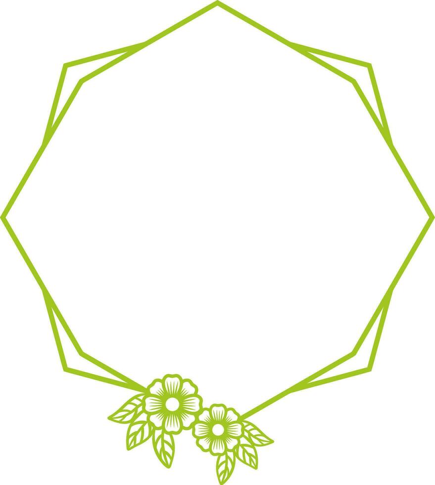 Hexagonal Floral Frame for Wedding. vector