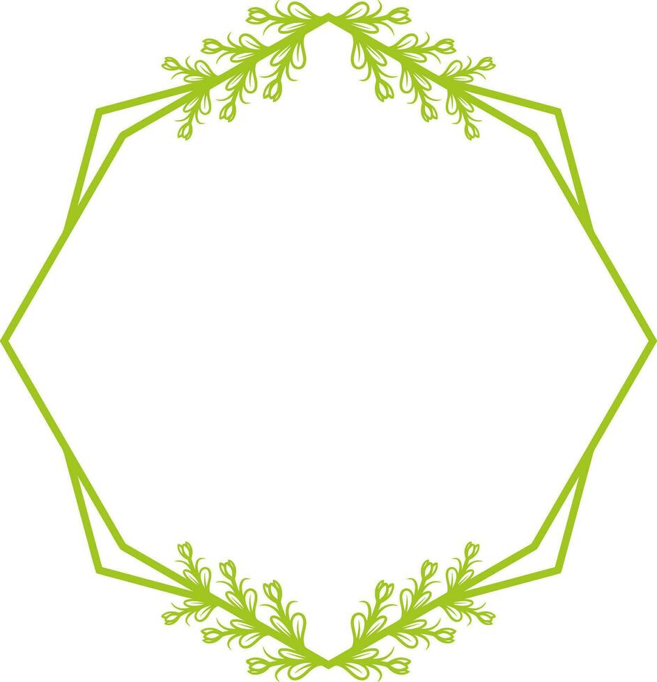 Hexagonal Floral Frame for Wedding. vector