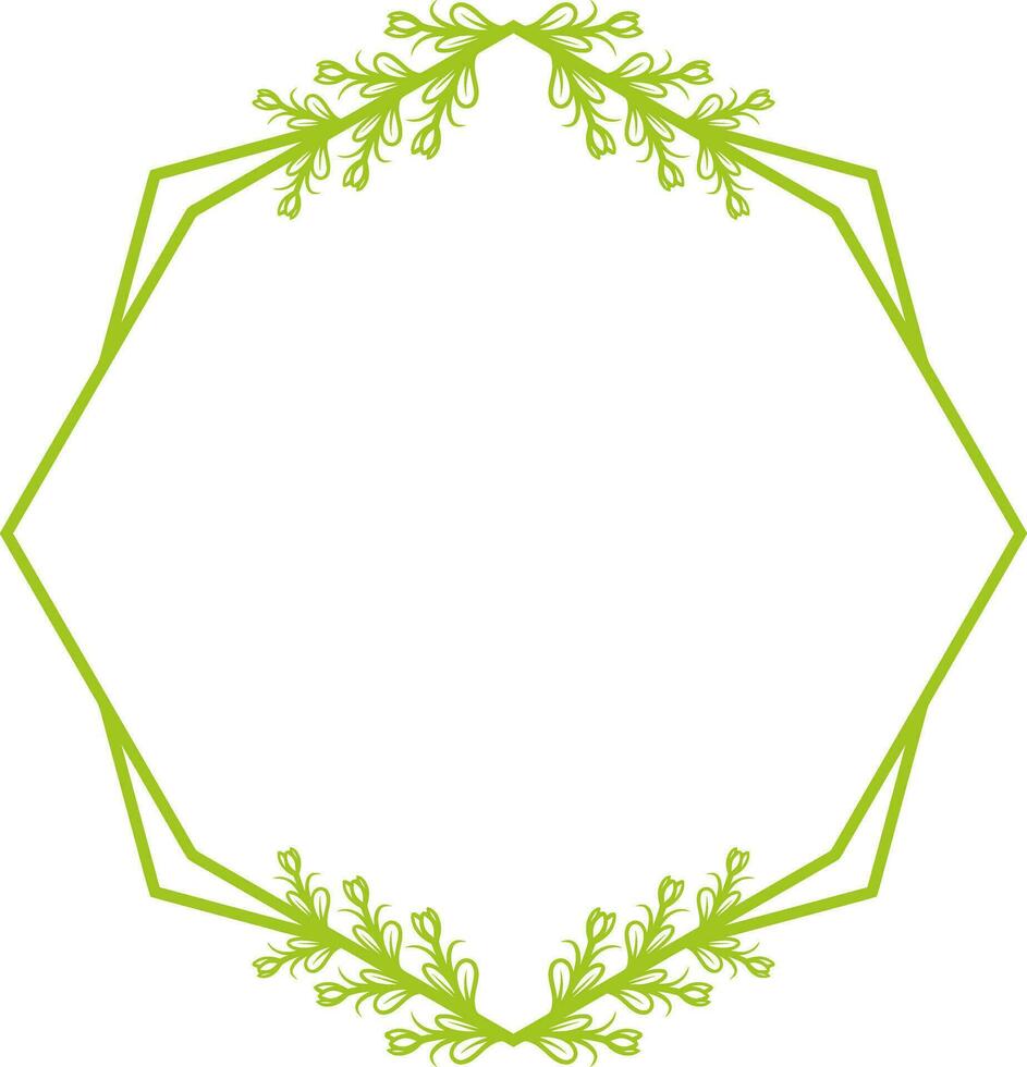 hexagonal floral marco para boda. vector