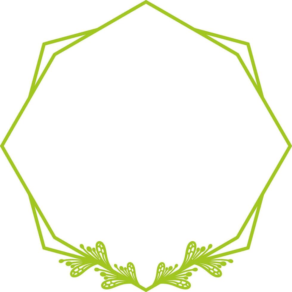 Hexagonal Floral Frame for Wedding. vector