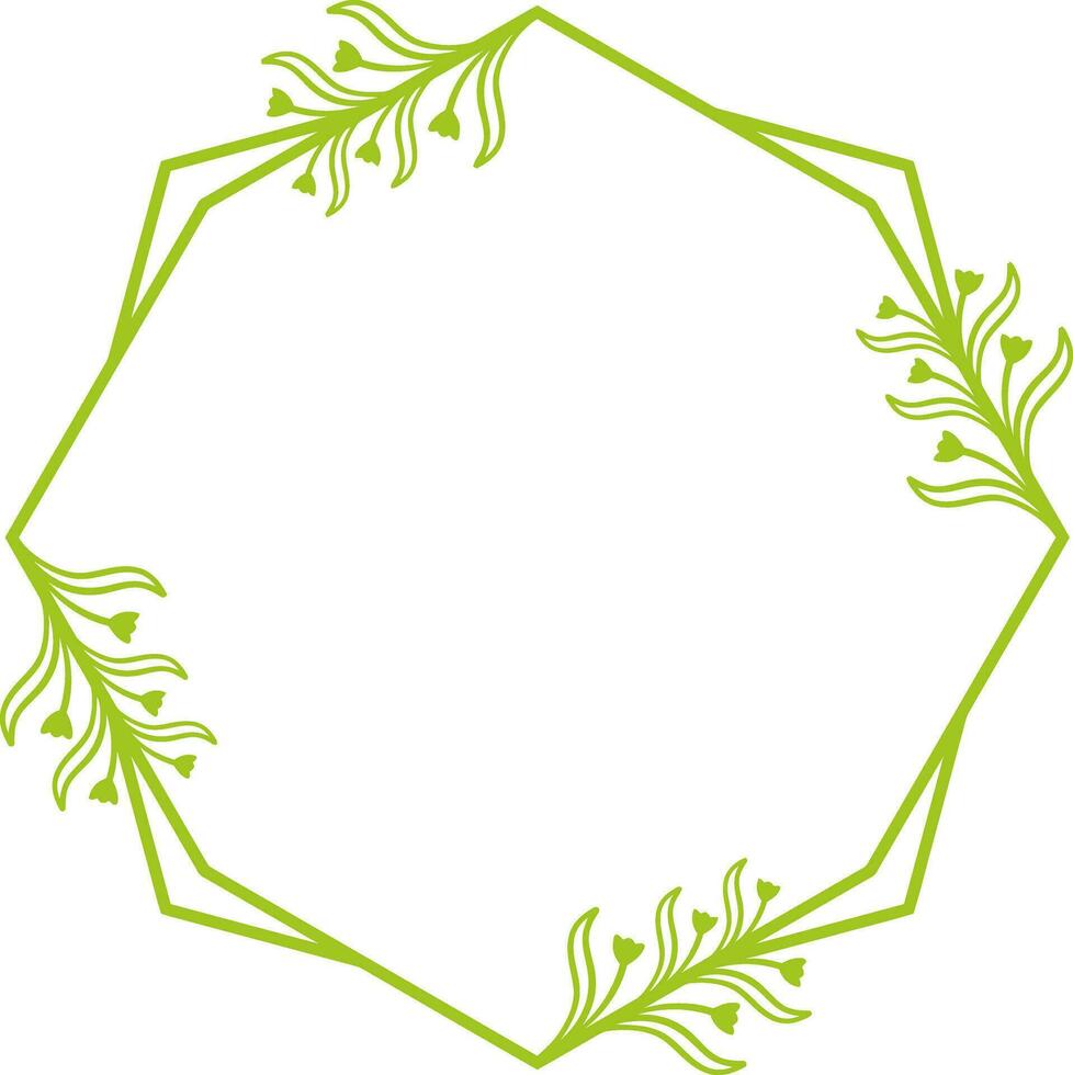 Hexagonal Floral Frame for Wedding. vector