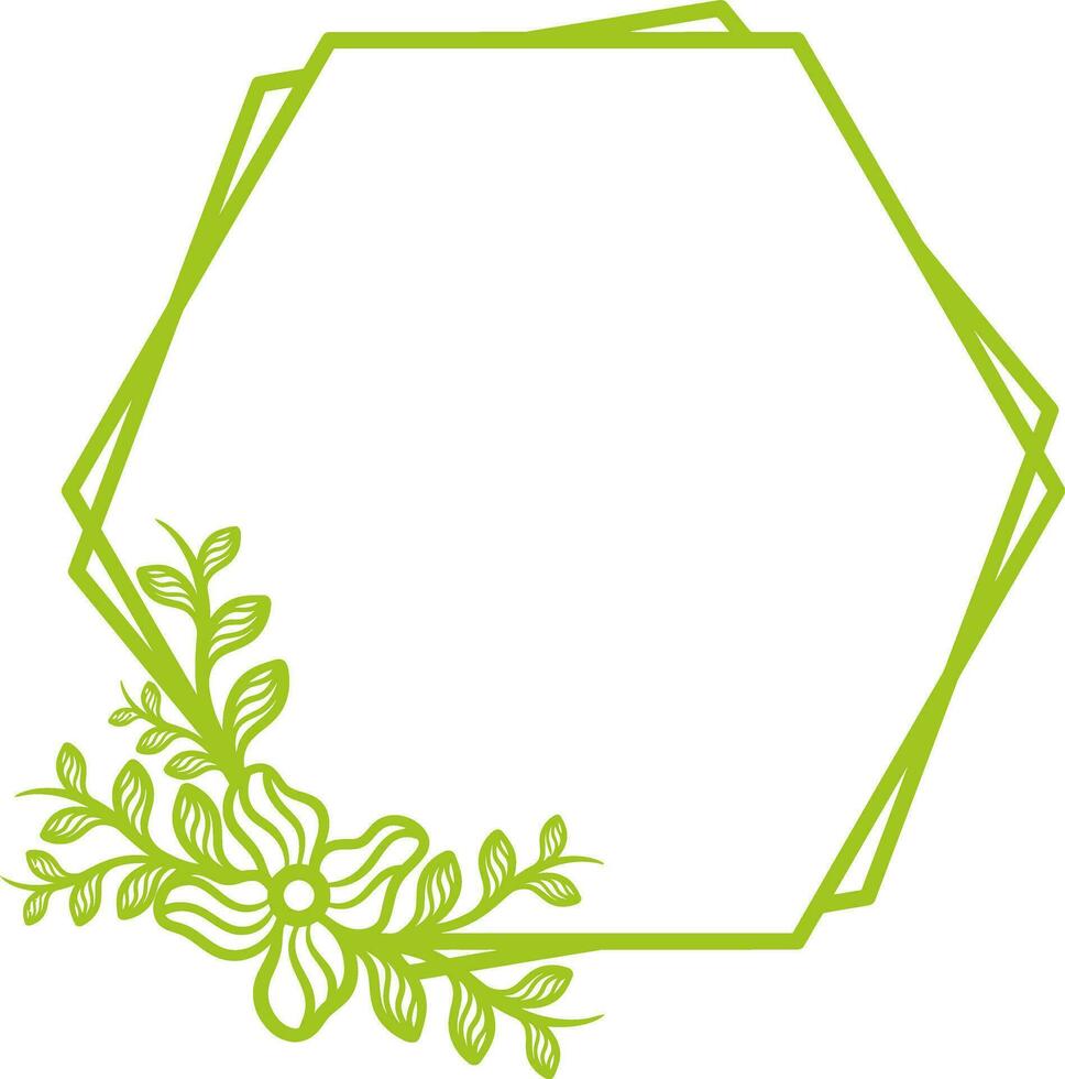 hexagonal floral marco para boda. vector