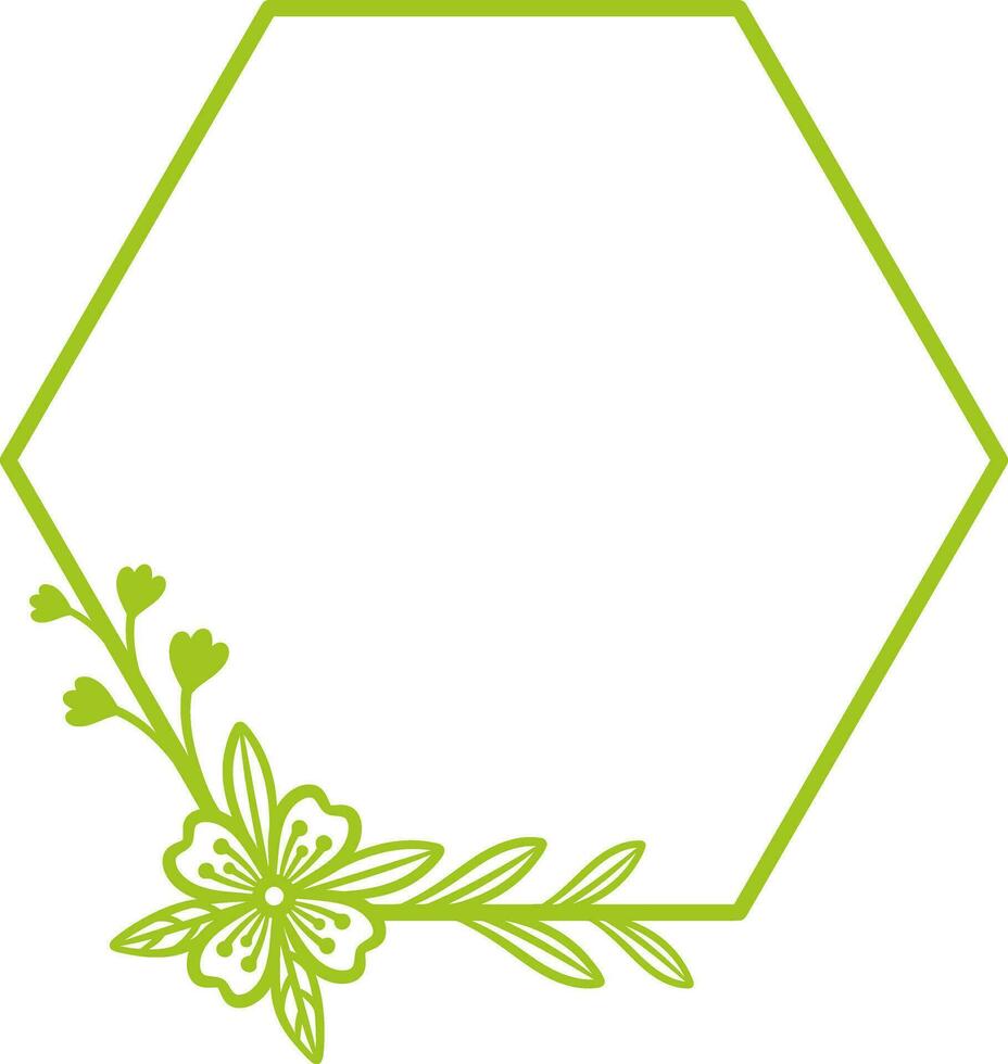 hexagonal floral marco para boda. vector