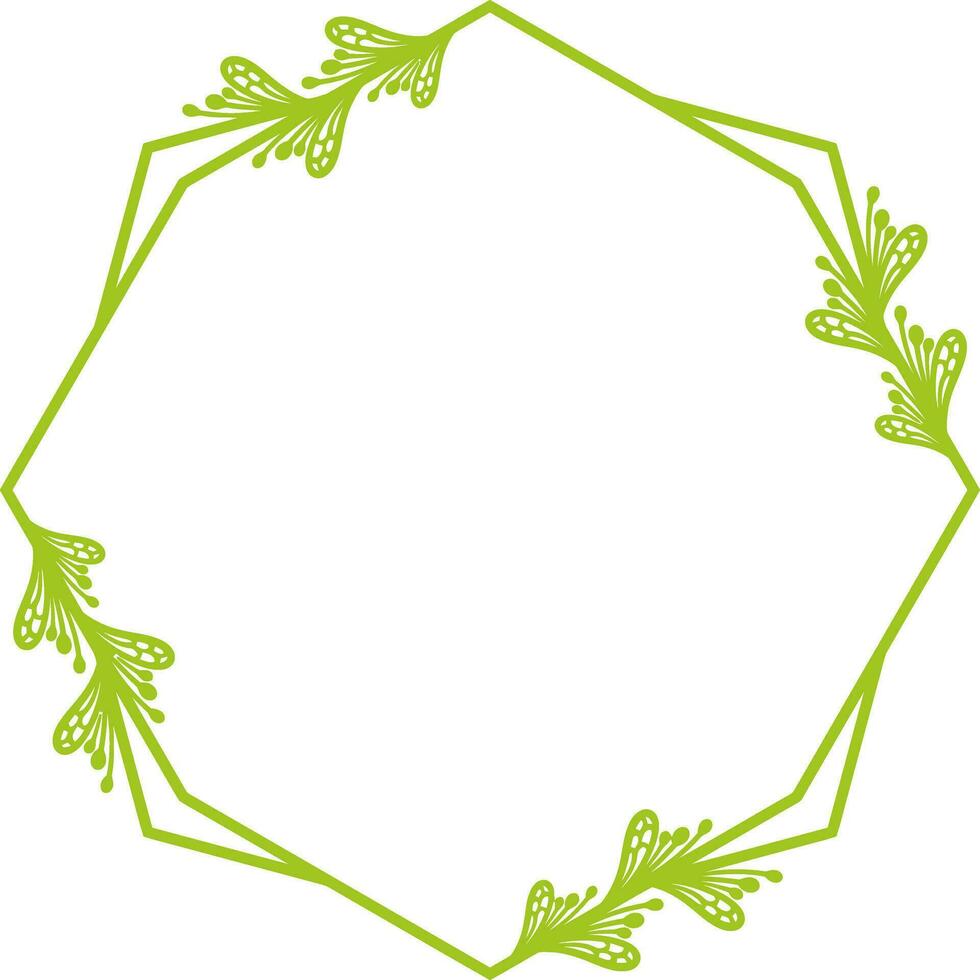 hexagonal floral marco para boda. vector