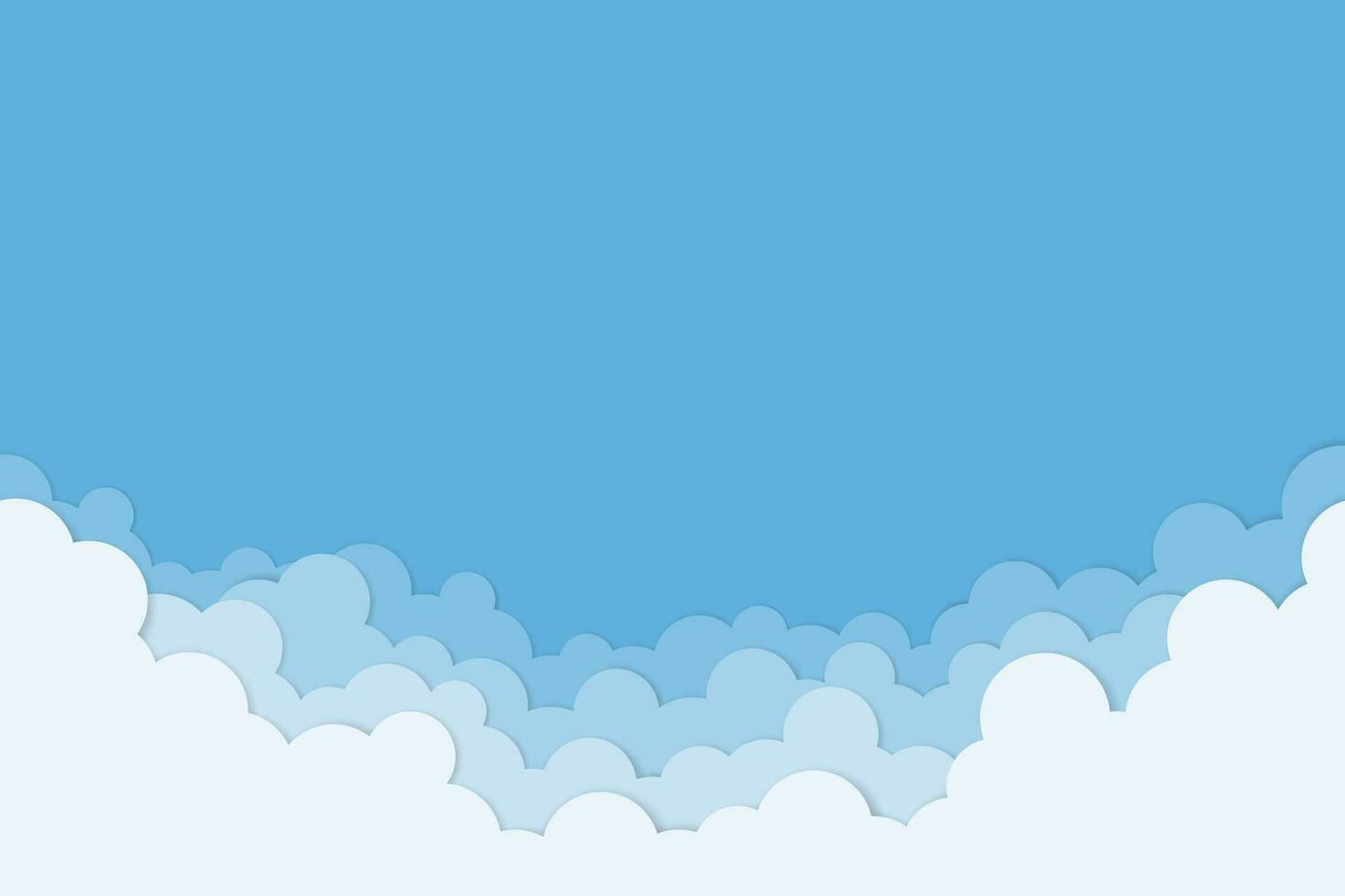 Cloud background in paper cut style vector