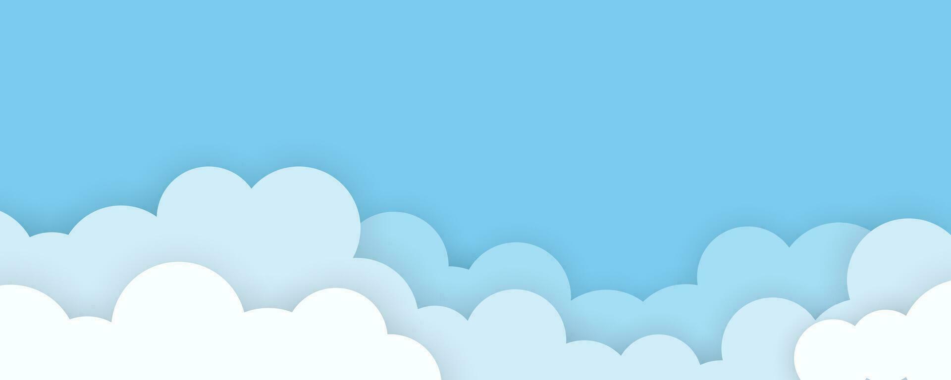 Cloud background in paper cut style vector