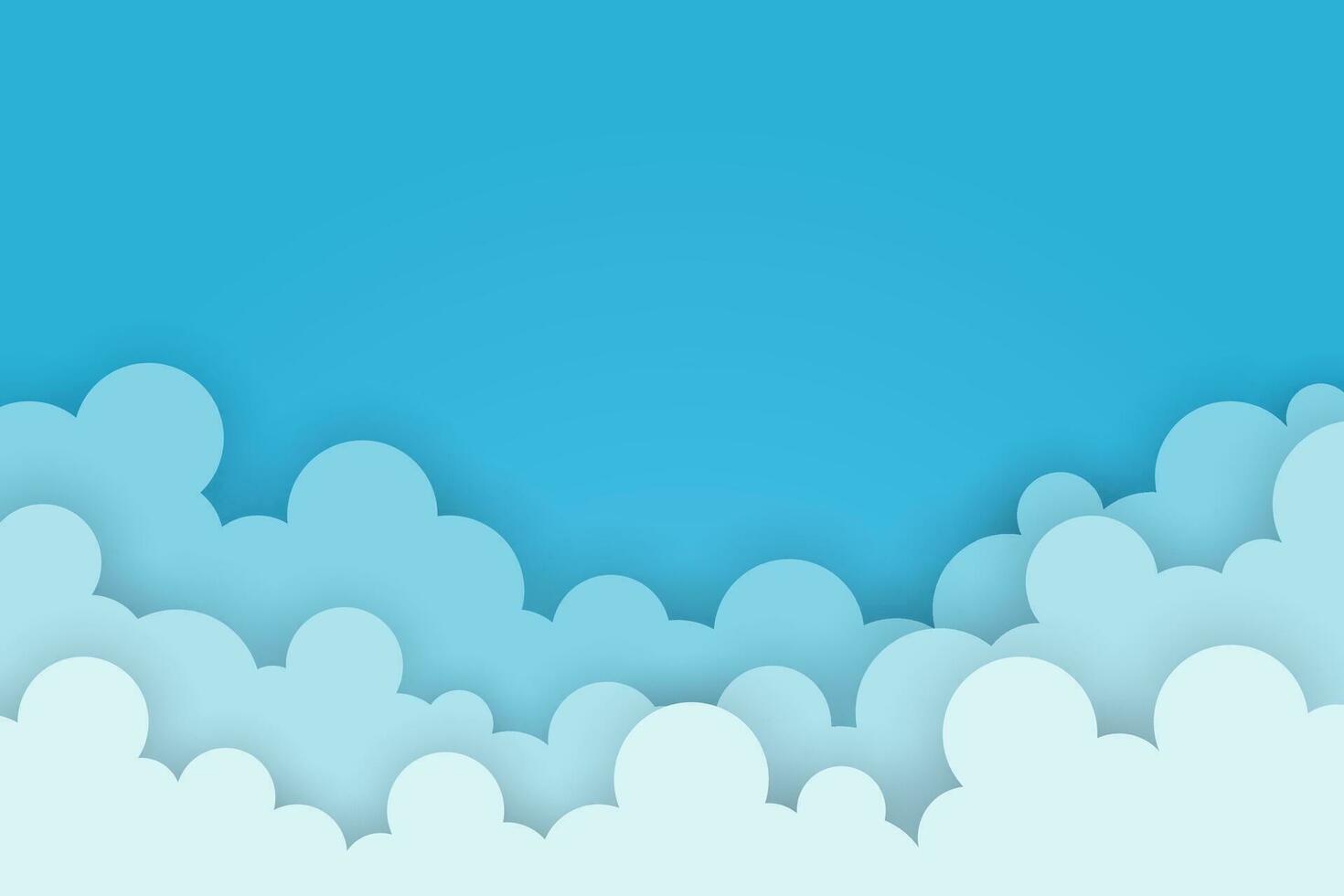 Cloud background in paper cut style vector