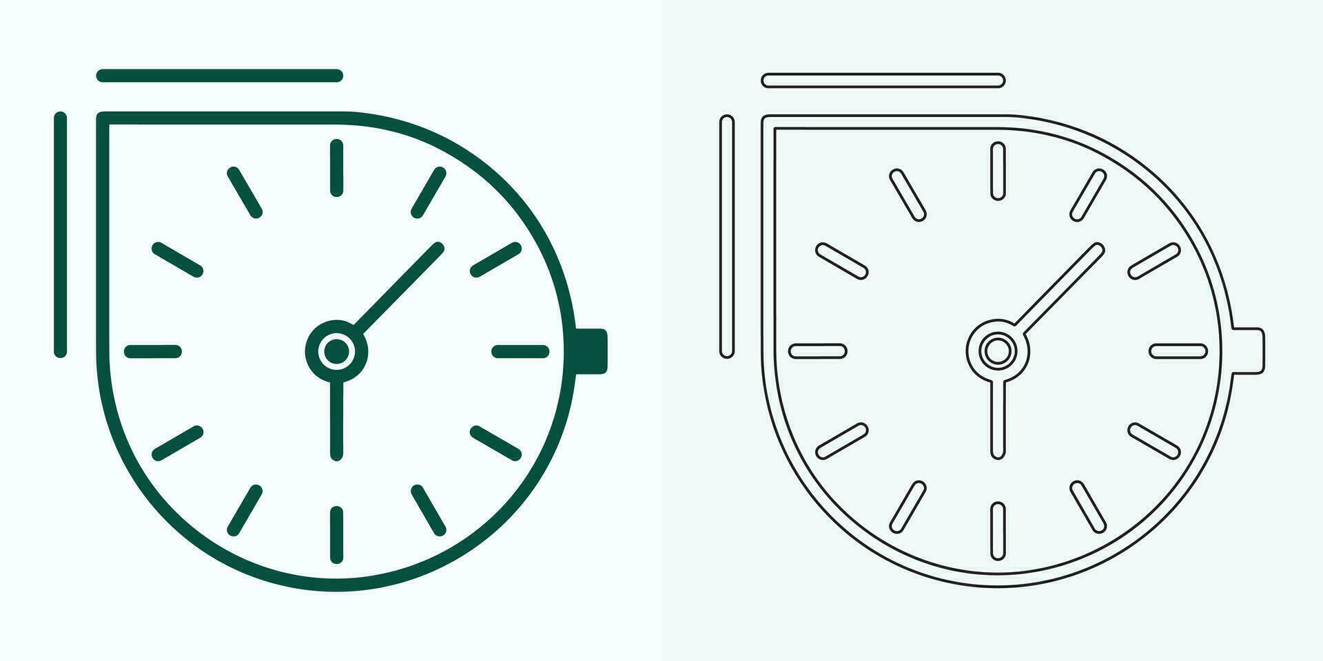 new style Analog clock flat vector icon. Symbol of time management, chronometer with hour, minute, and second arrow. Simple illustration isolated on a white background.