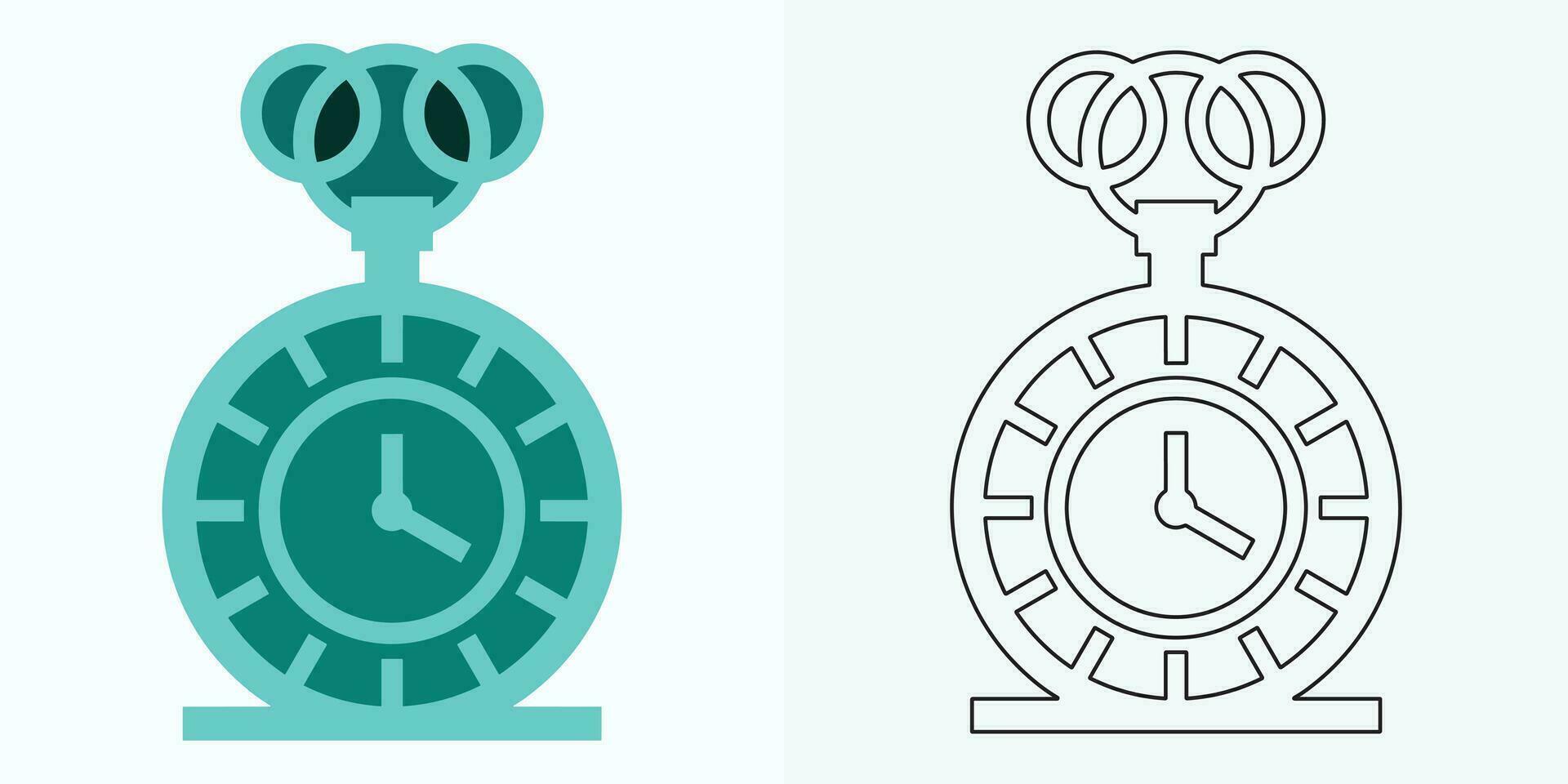 new style Analog clock flat vector icon. Symbol of time management, chronometer with hour, minute, and second arrow. Simple illustration isolated on a white background.