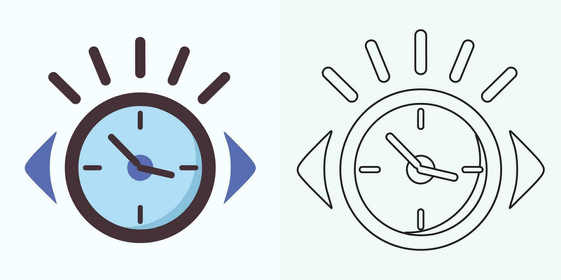 Clock watch icon in flat gradient style ui vector design
