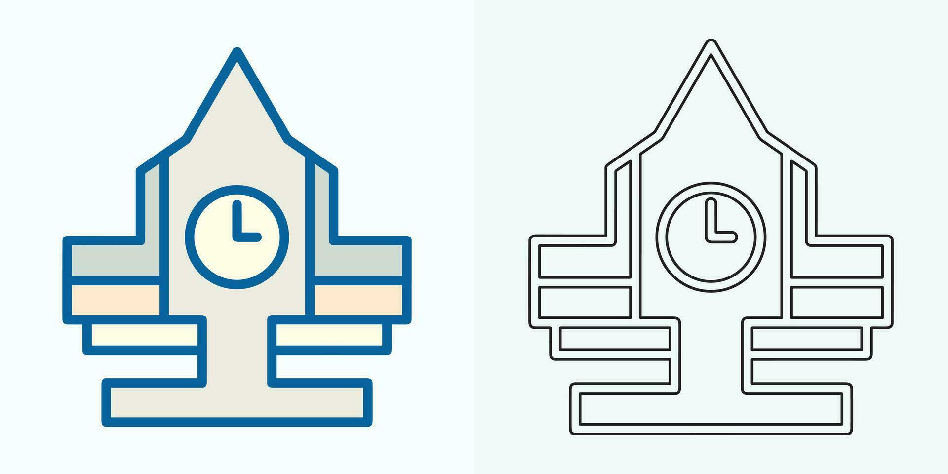 Clock watch icon in flat gradient style ui vector design