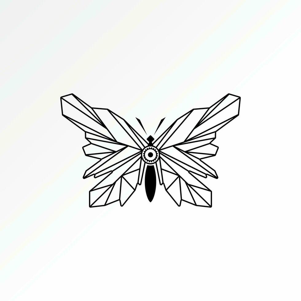 Logo design graphic concept creative premium abstract stock vector unique butterfly sketch like robot machine. Related gear tech animal insect nature