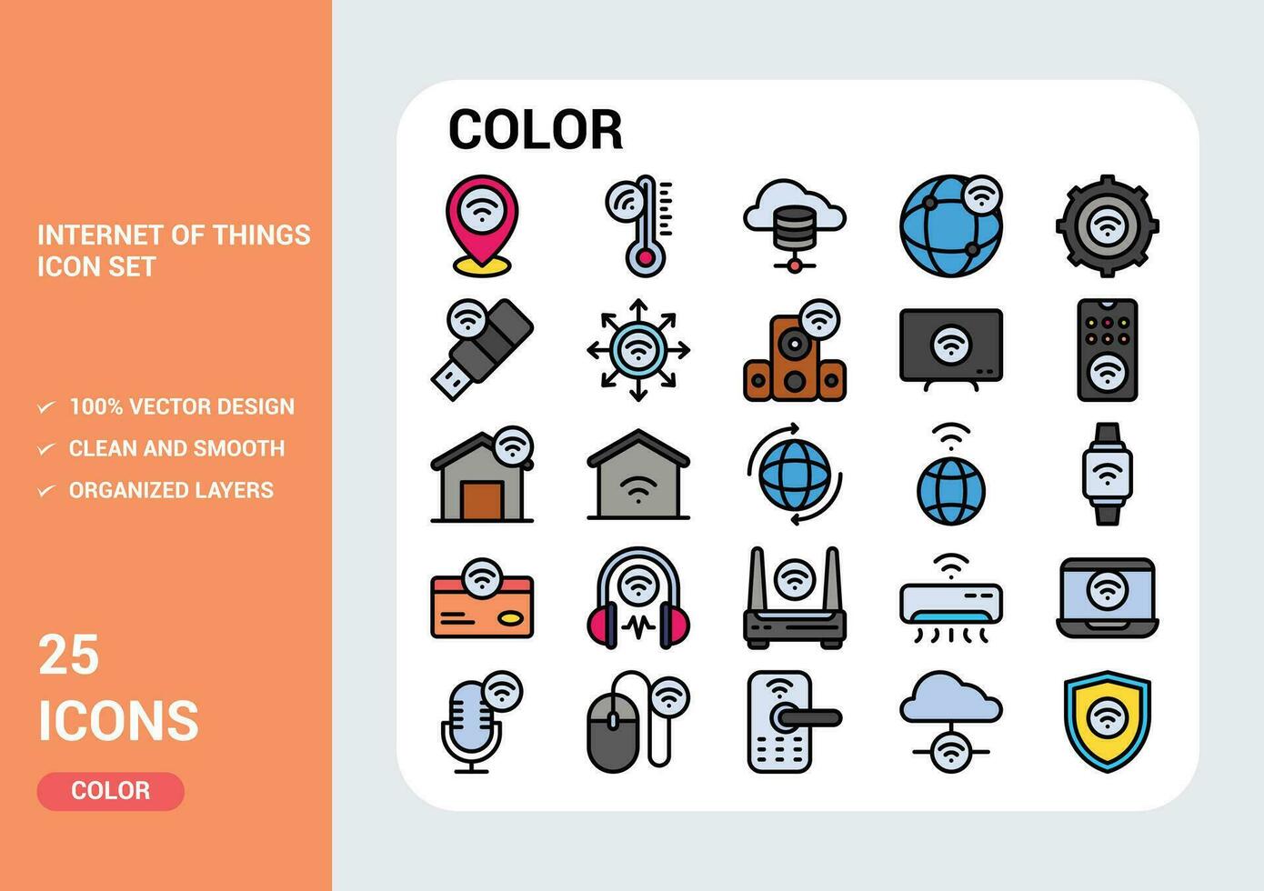 internet of things icons vector