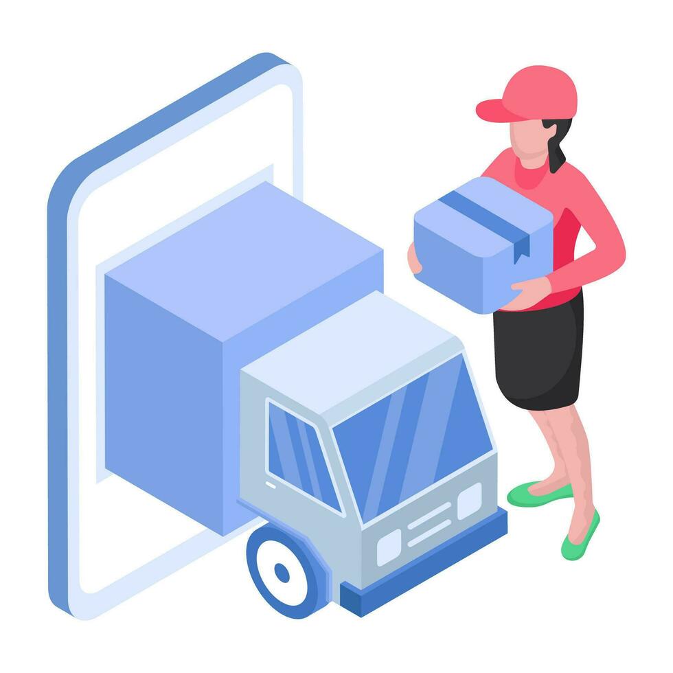 Perfect design illustration of online delivery vector