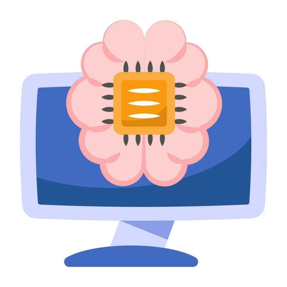 Premium download icon of brain processor vector