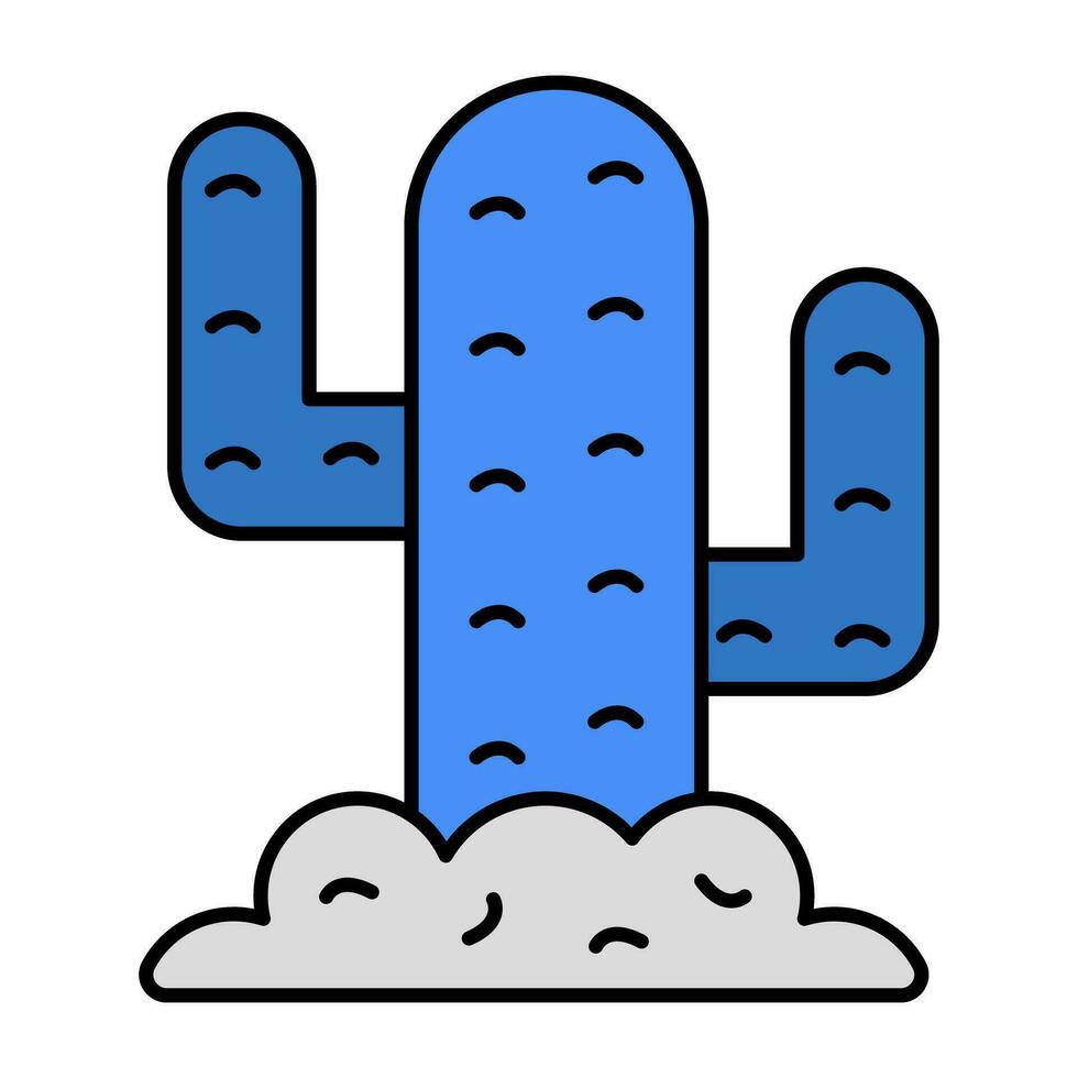 A flat design icon of cactus vector