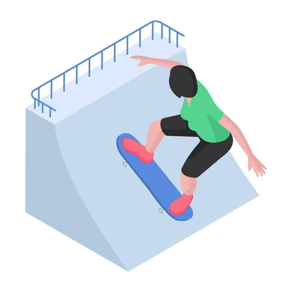 Modern design illustration of skater vector