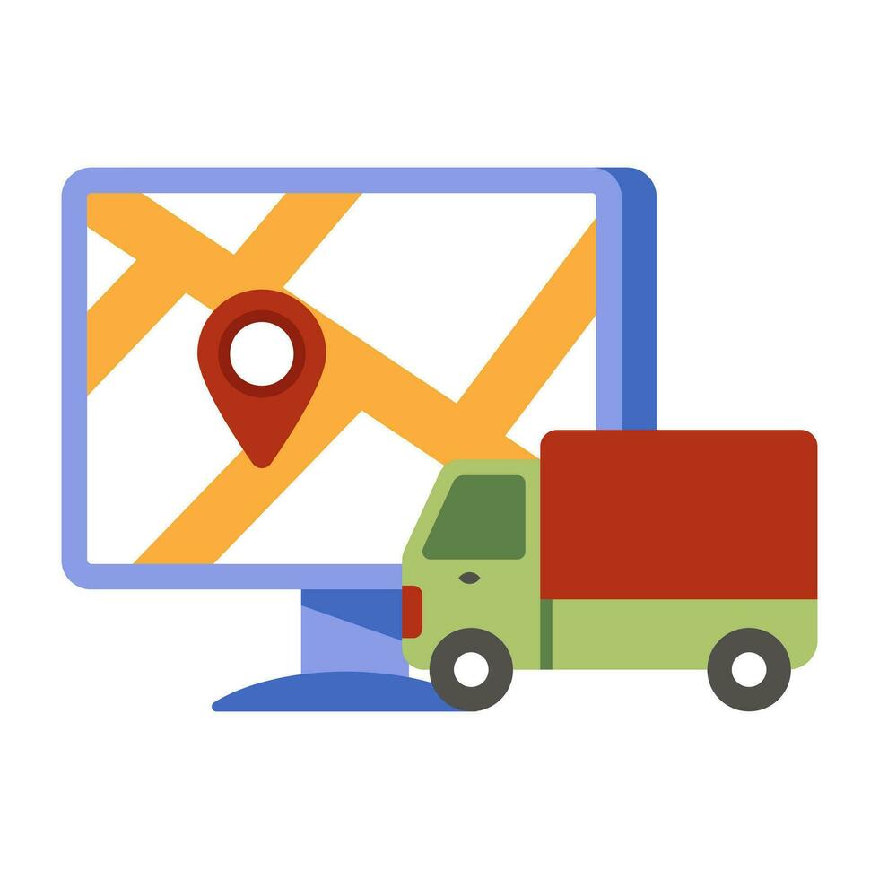 Unique design icon of online cargo tracking vector