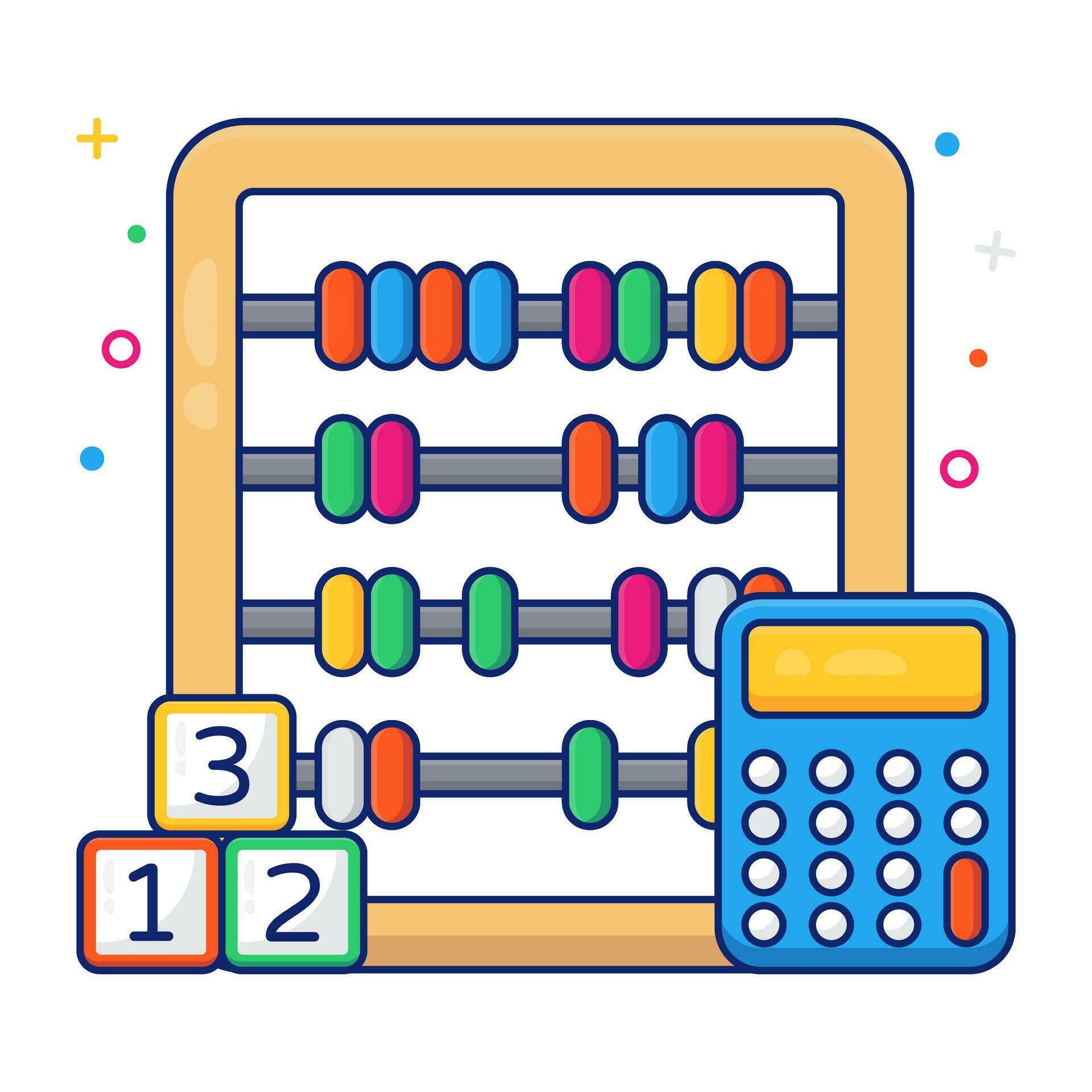 A frame of counting beads with cruncher, icon of calculation 34457937