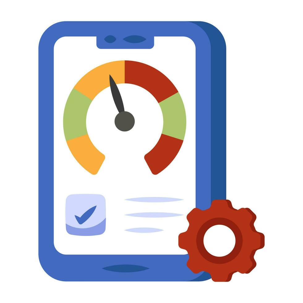 Modern design icon of mobile speed optimization vector