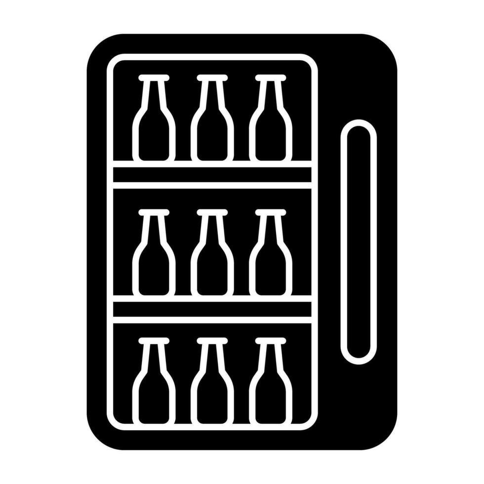 Vector design of wine cooler, solid icon