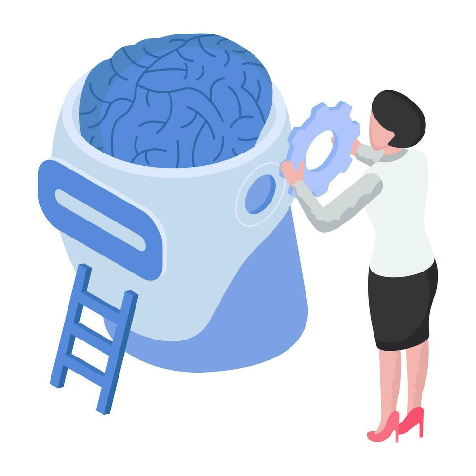 A creative design illustration of brain development vector
