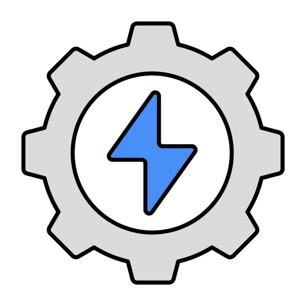 tornillo dentro del engranaje, icono de la gestión de la energía vector