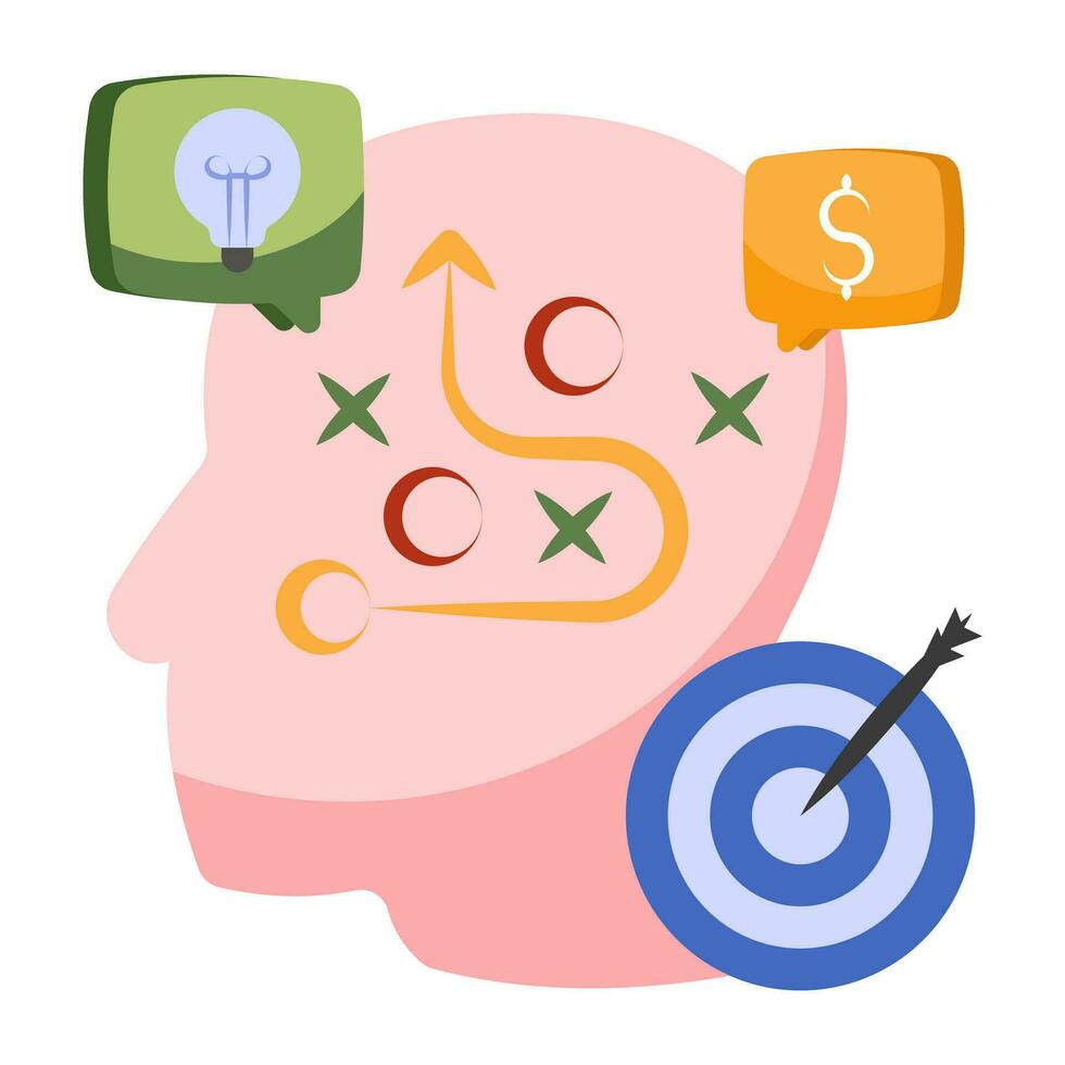 A premium download icon of mind strategy vector