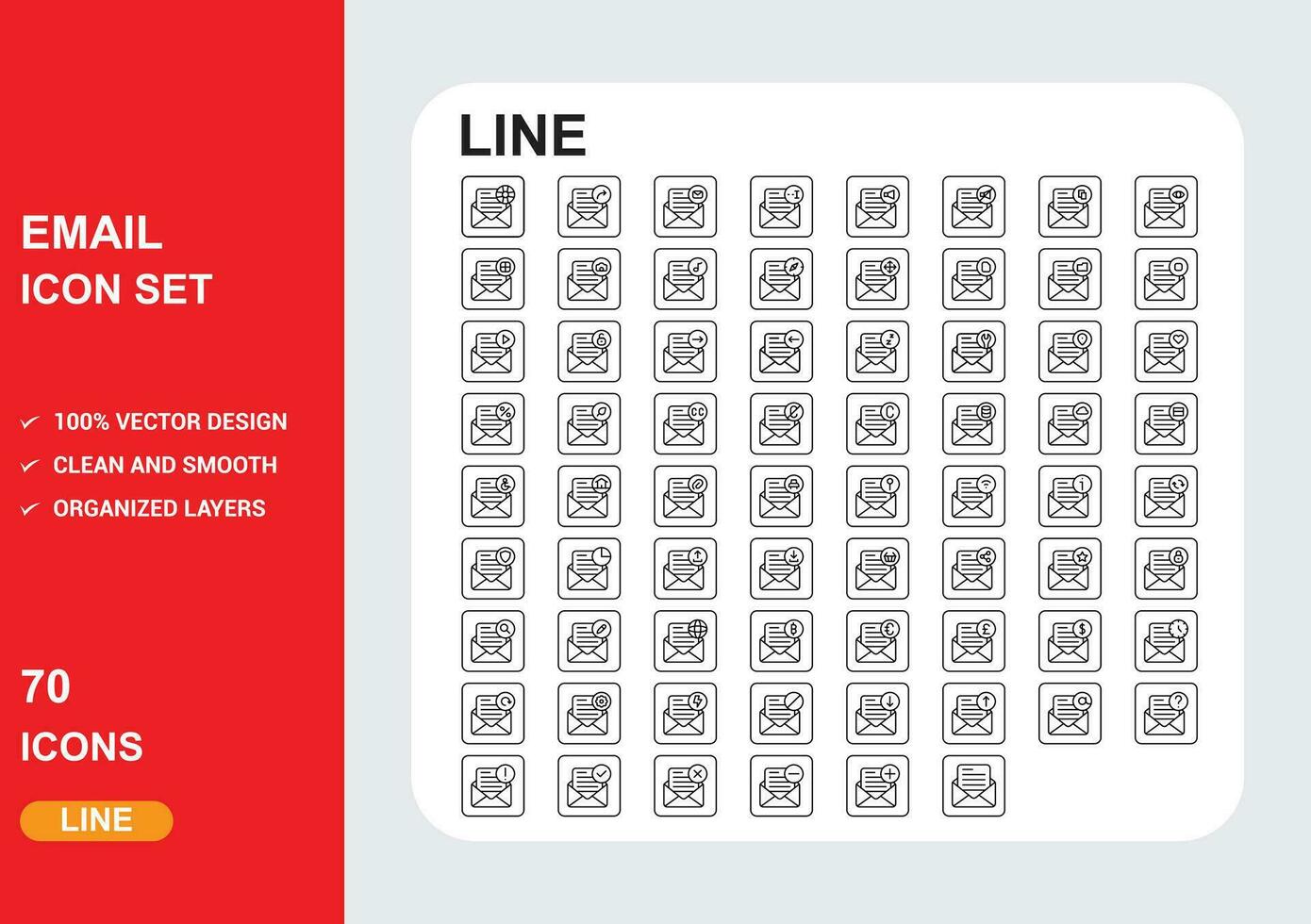 email line square color vector