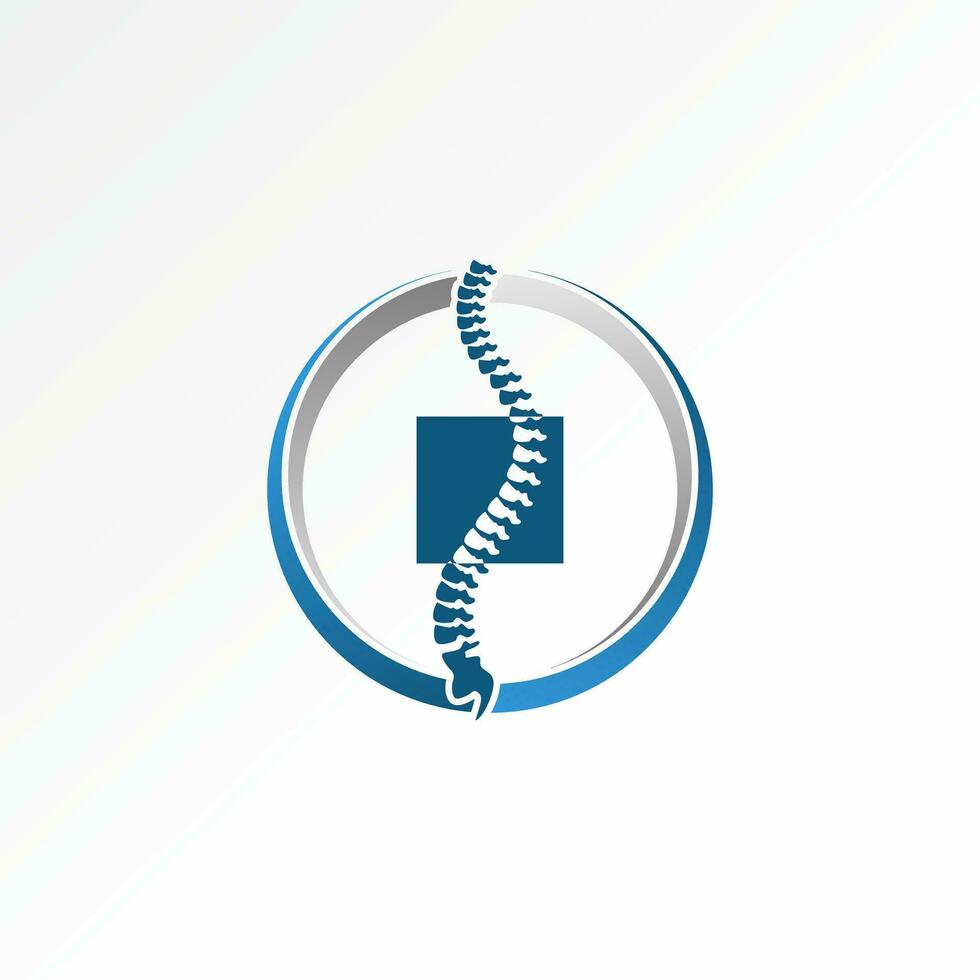 Logo design graphic concept creative premium abstract vector stock unique spine bone on block square swoosh Related to health care physiotherapy sport