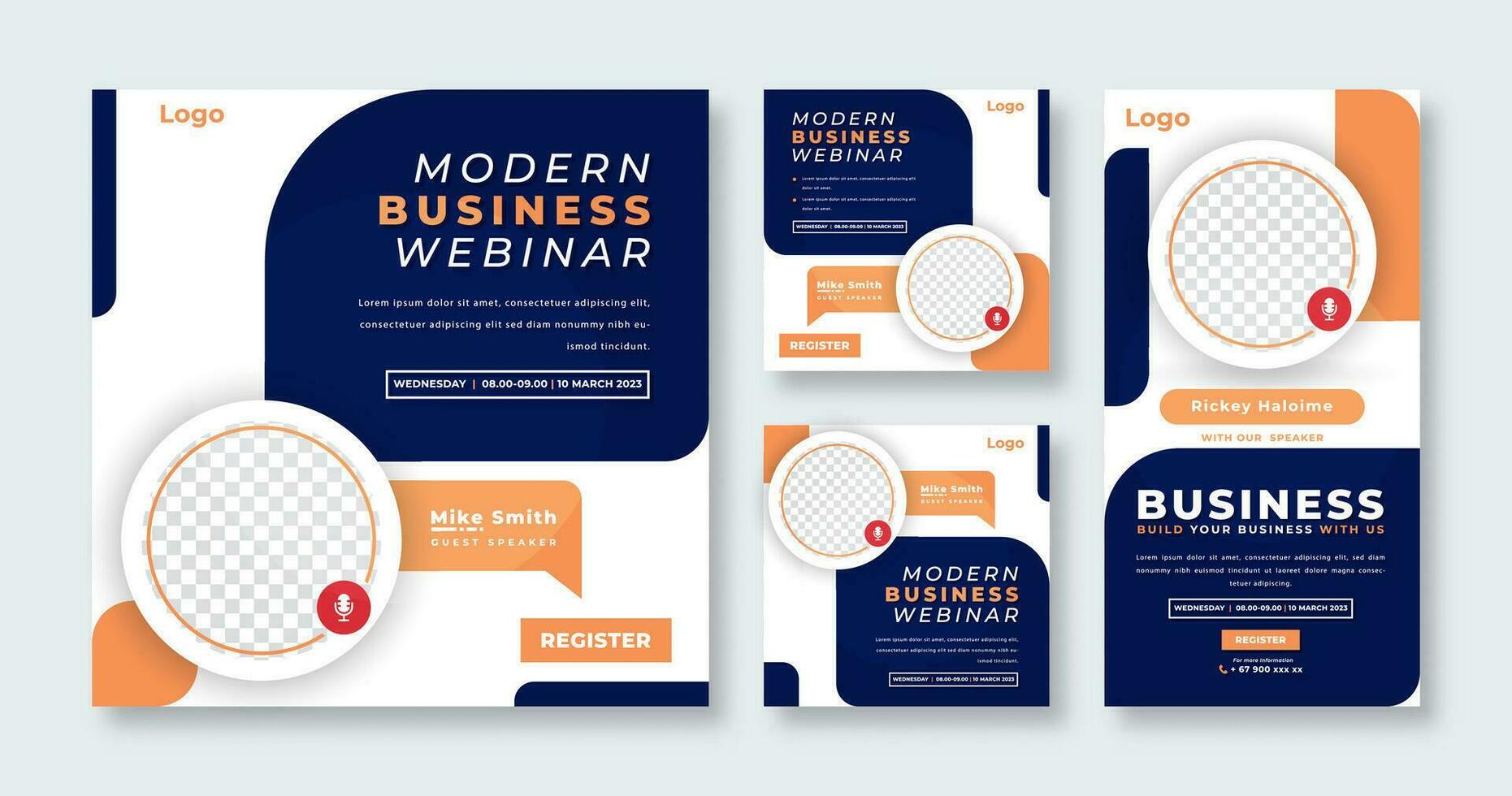 Webinar Digital Business Conference Social Media Post for Online Marketing Promotion Banner and Web Internet Ads Flyer vector