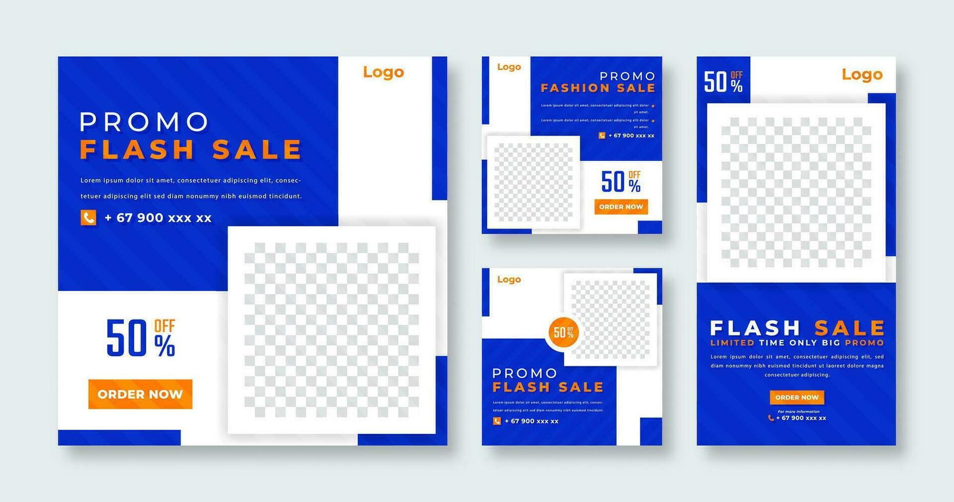 Flash Sale Social Media Post for Online Marketing Promotion Banner, Story and Web Internet Ads Flyer vector