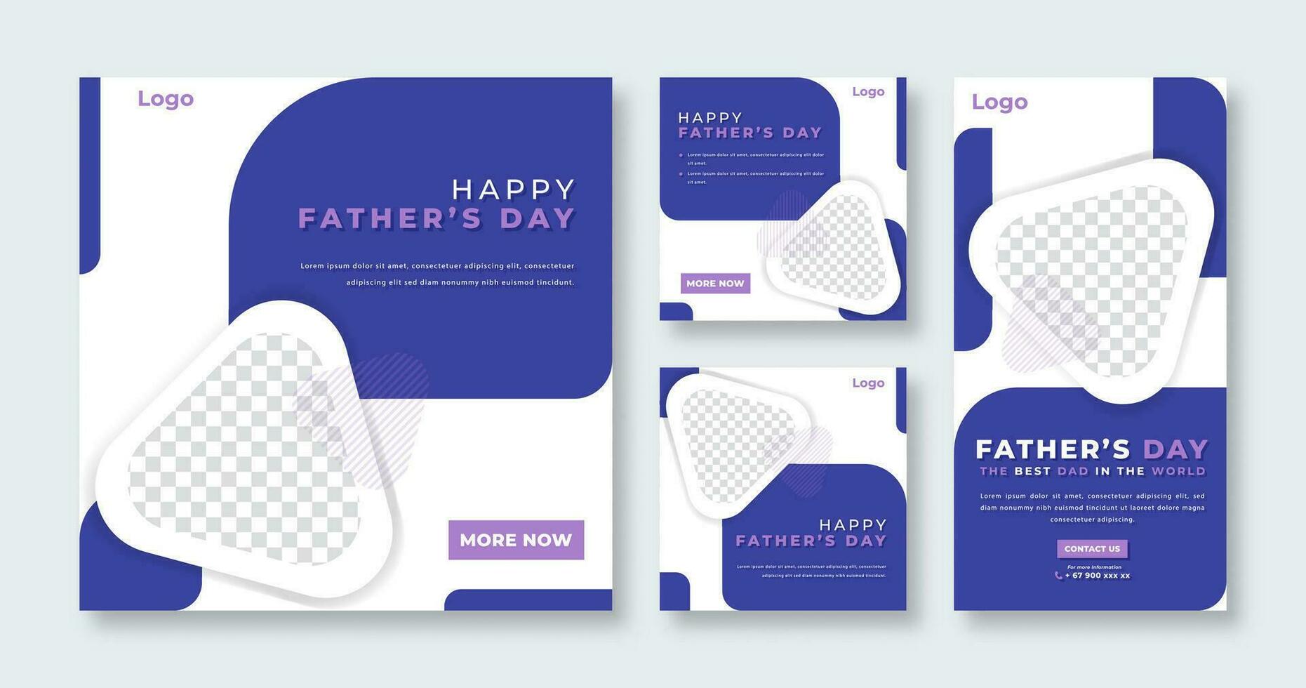 Father's Day Social Media Post for Online Marketing Promotion Banner, Story and Web Internet Ads Flyer vector