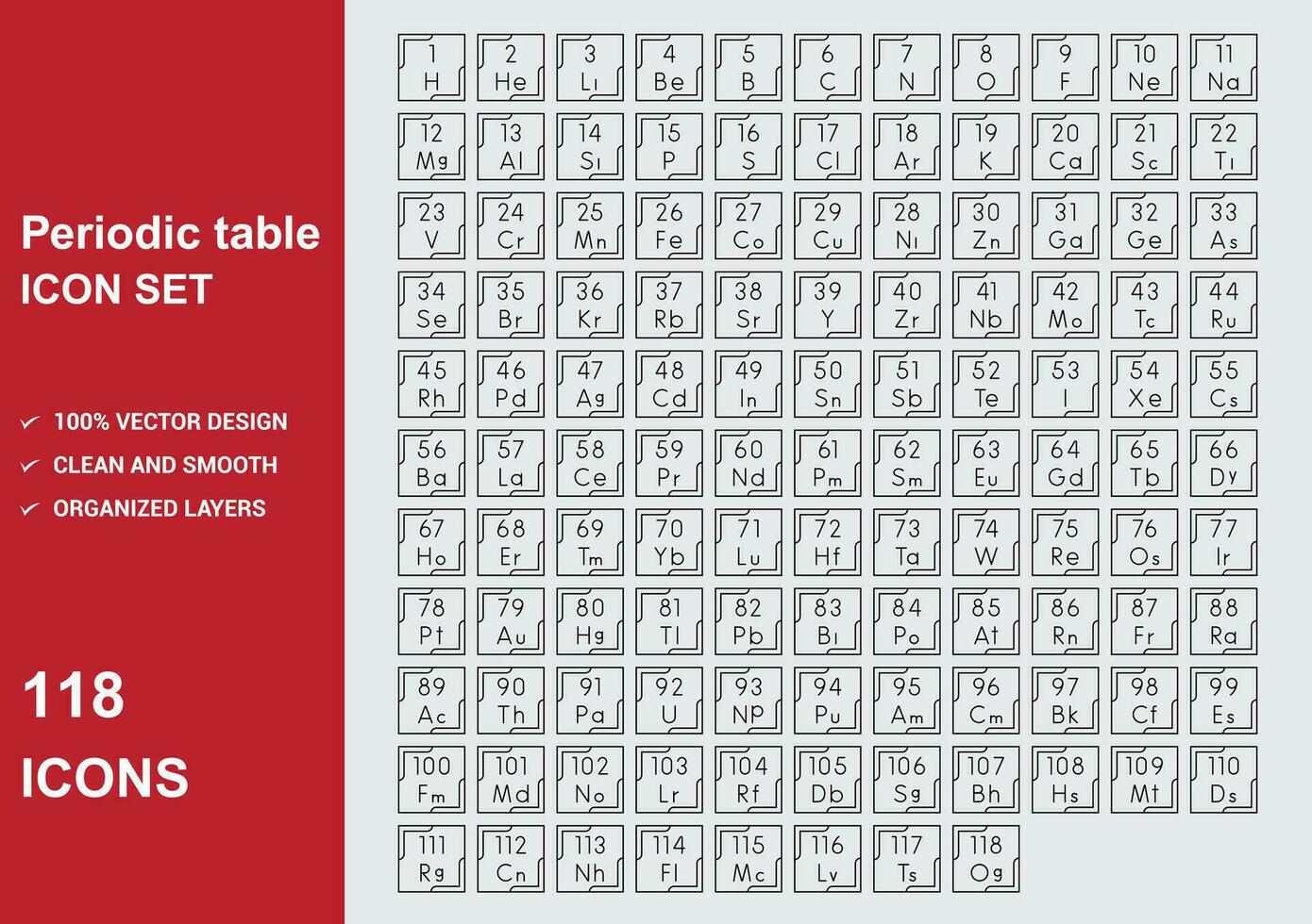 PERODIC TABLE v2 glyph vector