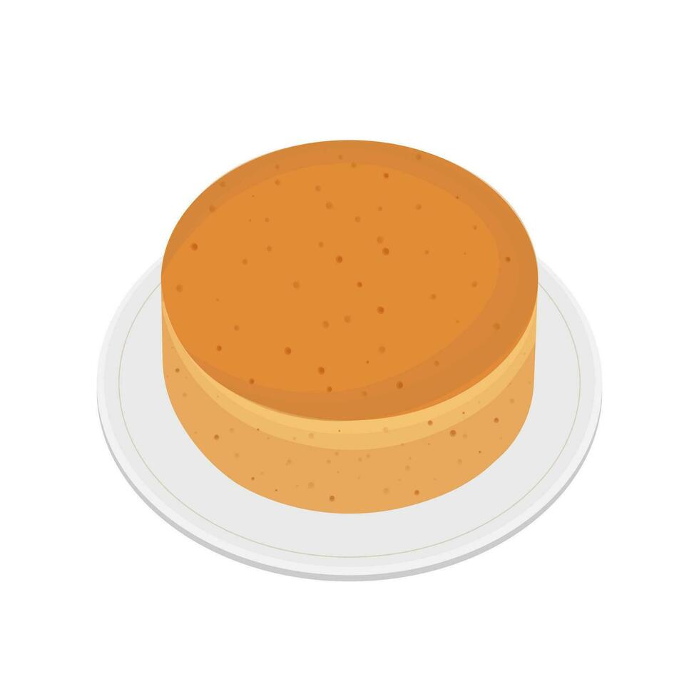Logo Illustration of Japanese cotton cheese cake or Japanese Souffle Cheesecake vector