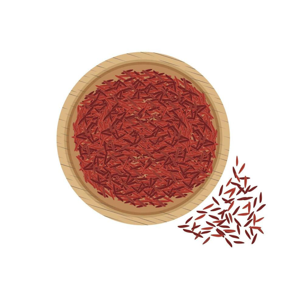 logo illustration of red rice or red yeast rice in a bowl vector