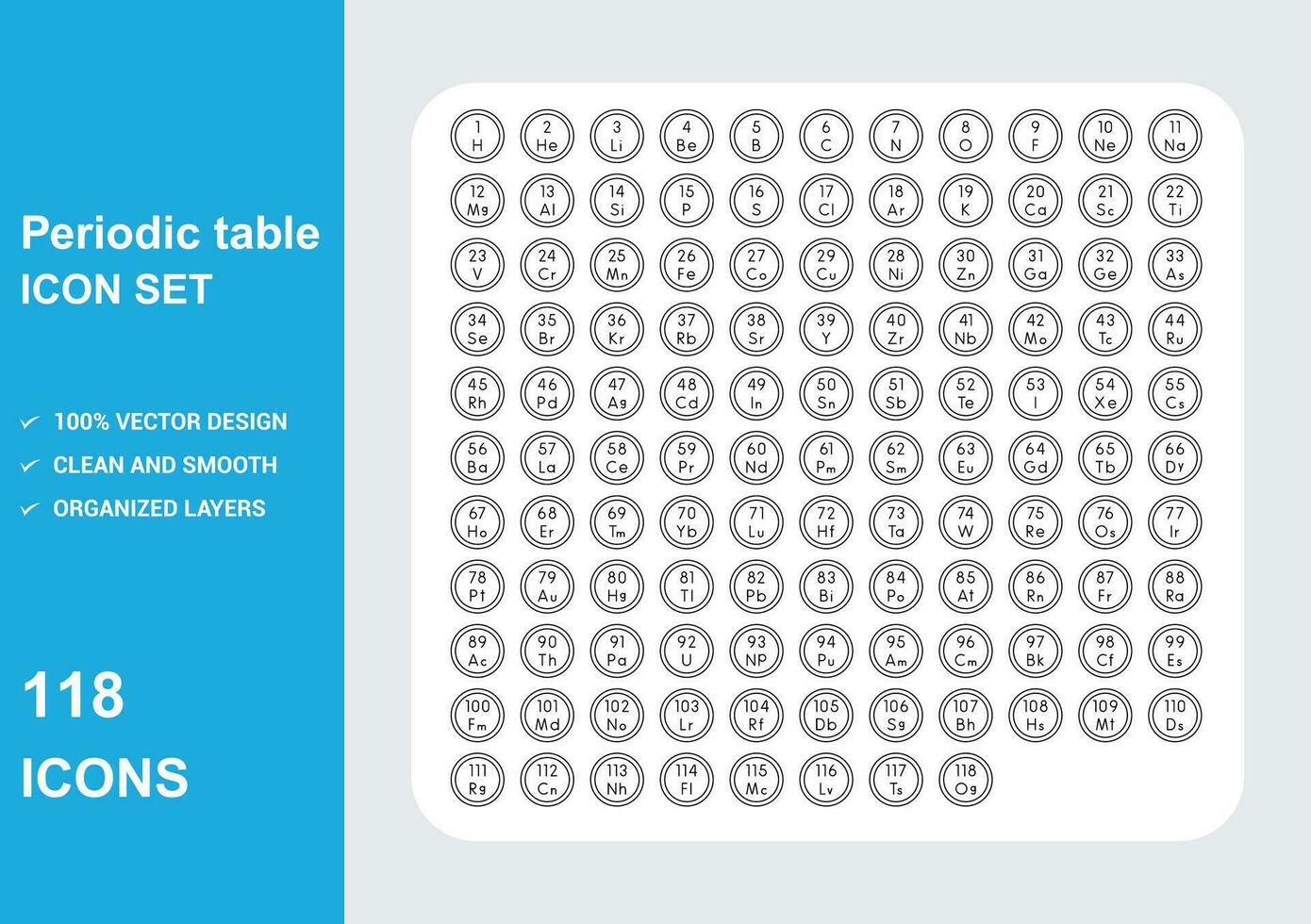 PERODIC TABLE 512 glyph vector