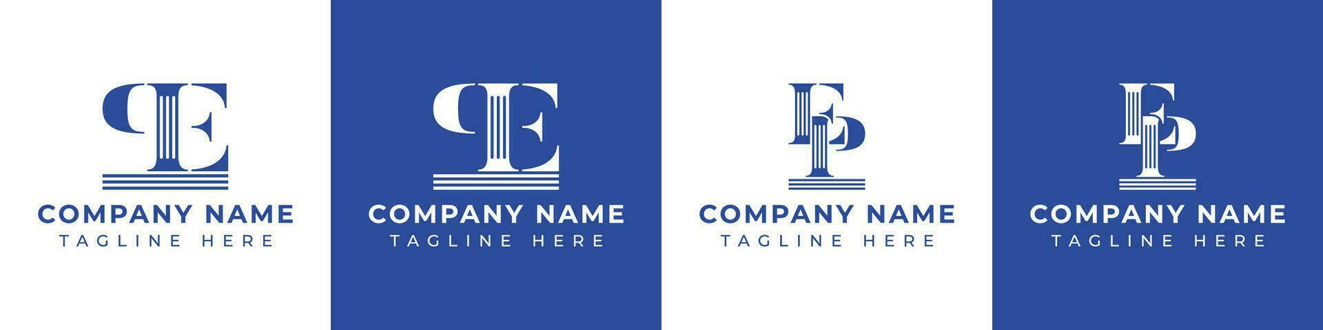 Letter EP and PE Pillar logo, suitable for business with PE or EP related to Pillar. vector
