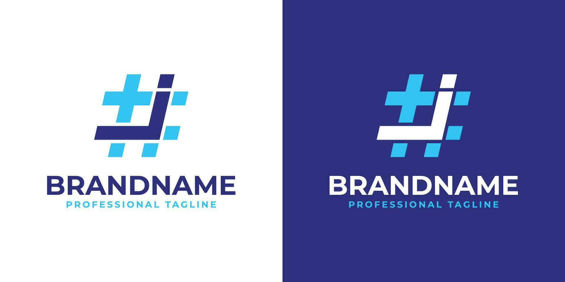 Letter J Hashtag Logo, suitable for any business with J initial. vector