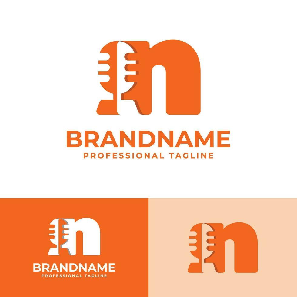 Letter N Microphone Logo, suitable for business related to Microphone with N initial. vector