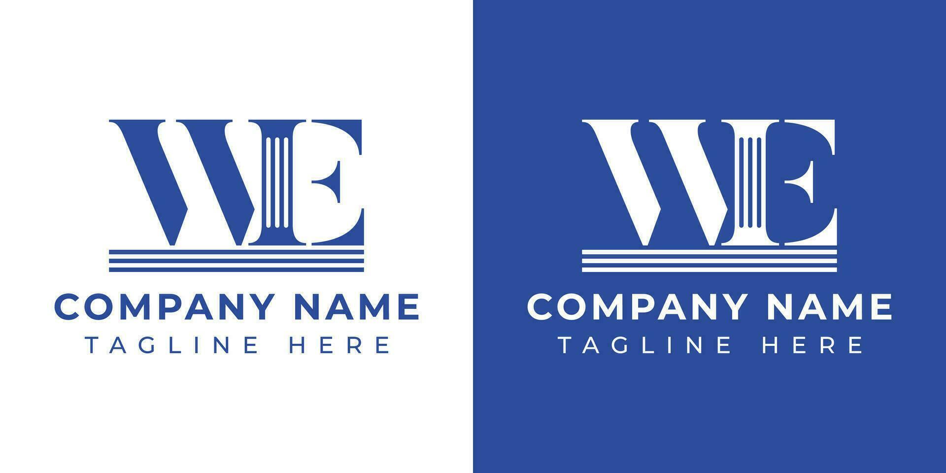Letter EW and WE Pillar logo, suitable for business with WE or EW related to Pillar. vector