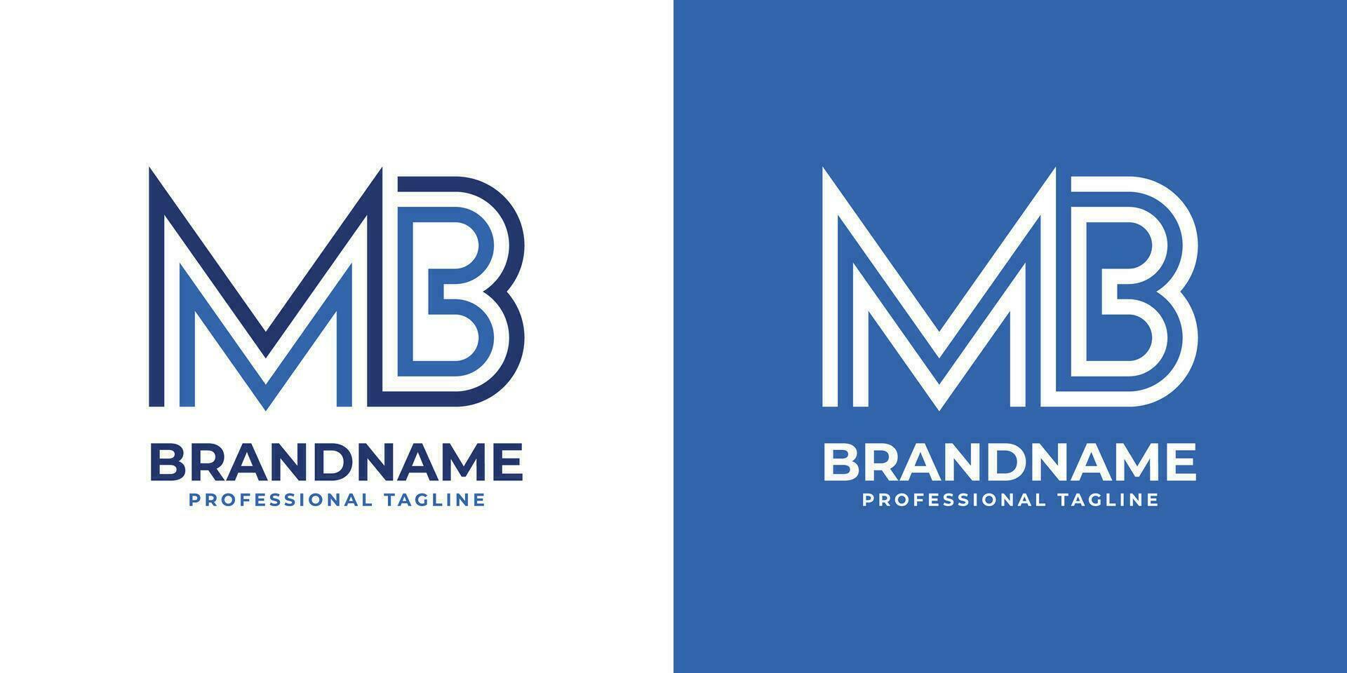 Letter MB Line Monogram Logo, suitable for business with MB or BM initials. vector