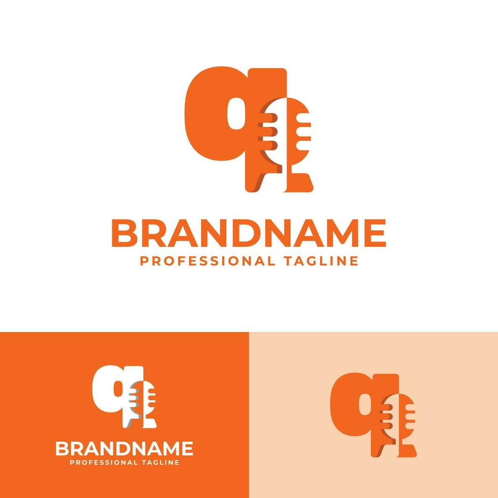 Letter Q Microphone Logo, suitable for business related to Microphone with Q initial. vector