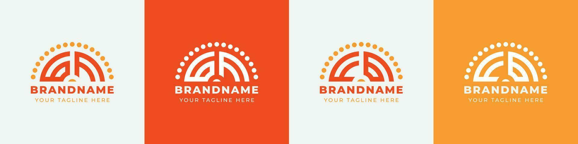 Letter FG and GF Sunrise  Logo Set, suitable for any business with FG or GF initials. vector