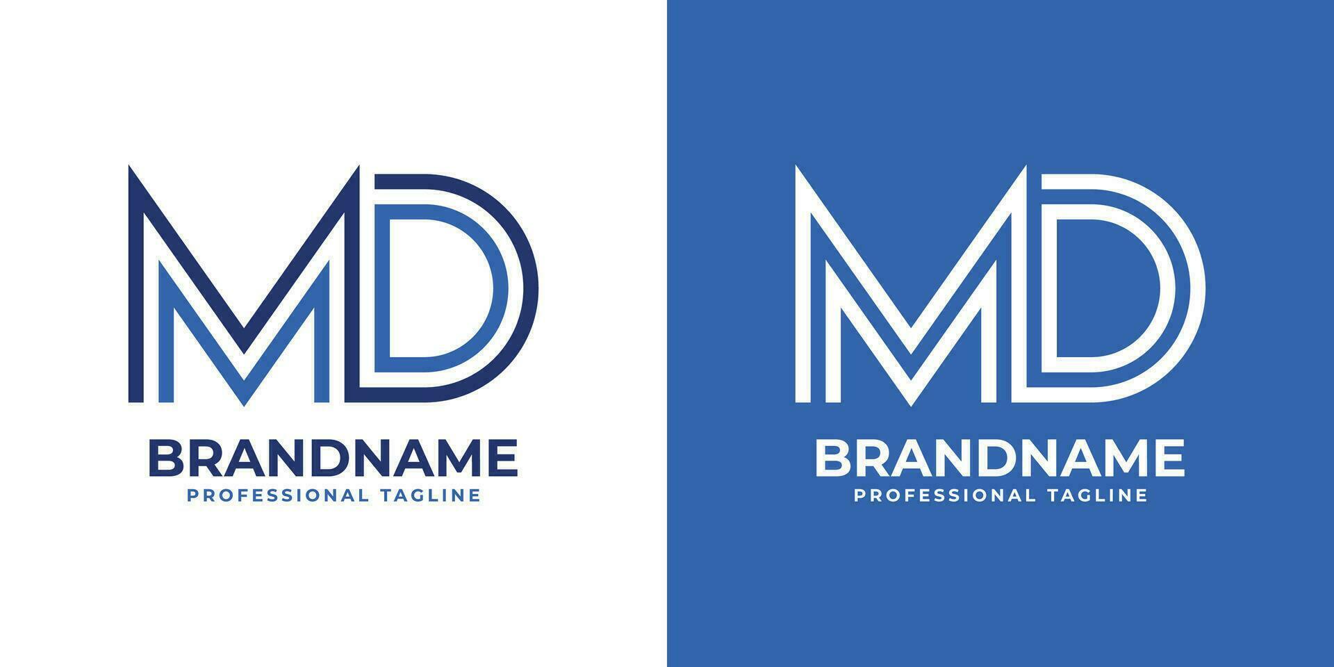 Letter MD Line Monogram Logo, suitable for business with MD or DM initials. vector