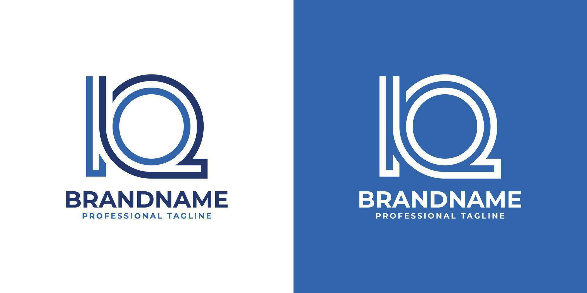 Letter IQ Line Monogram Logo, suitable for business with IQ or QI initials. vector